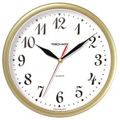 Часы настенные кварцевые Тройка 91971913 золотистый