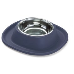 Миска металлическая Lilli Pet для животных на подставке, черничная