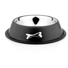 Миска Lilli Pet Metal Star Black для животных, черная, 460 мл