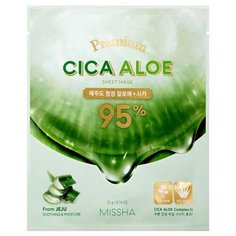 Успокаивающая маска с центеллой и алоэ для лица Missha Premium Cica Aloe Sheet Mask