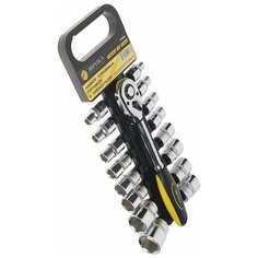 Набор торцевых головок Эврика ER-96100, 17 предм., черный/желтый