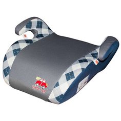 Бустер группа 2/3 (15-36 кг) Little Car Smart, синий/клетка