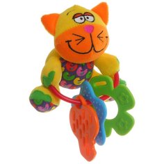Прорезыватель-погремушка BONDIBON Кот/слон ВВ1296 оранжевый