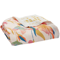 Одеяло Aden&Anais Marine gardens floral seaweed 120x120 см бежевый