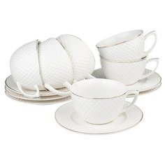 Чайный сервиз Lefard Диаманд голд 359-295, 6 персон, 12 предм., белый