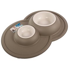 Миска двойная Lilli Pet на подставке, 0.23л+0.6л, серый