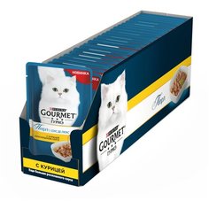 Влажный корм для кошек Gourmet Перл соус де-люкс, с курицей 24 шт. х 85 г (кусочки в соусе)