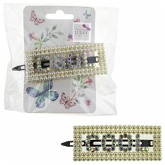Lukky Fashion заколка-автомат COOL, стразы, жемчужины, 1 шт