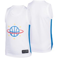 Футболка баскетбольная детская T500 BALL PLANET, размер: 12 лет (143-150 см), цвет: Белый/Синий TARMAK Х Декатлон Decathlon