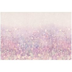 Фотообои флизелиновые Топ Фотообои Дизайнерские с полевыми цветами в нежных тонах 400х270 (ШхВ) сиреневый/пастельно-розовый/светло-бежевый/светло-коричневый/светло-розовый