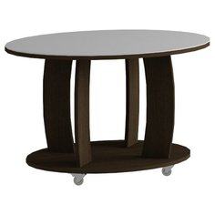 Стол журнальный LS 738 02.11 (корпус-венге,стекло-белый) Le Set