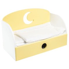 Диван-кровать для кукол Paremo "Луна" Мини, цвет: желтый (PFD120-20M)