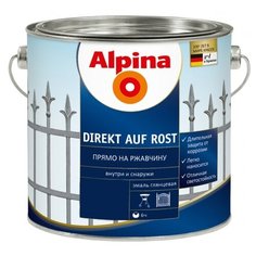 Эмаль акриловая (АК) Alpina Direkt auf Rost прямо на ржавчину синий (RAL 5010) 0.75 л