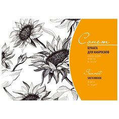 Сонет / Альбом для набросков, А4, плотность 150 г/м2, 100% целлюлоза, 30 листов, ЗХК Невская палитра