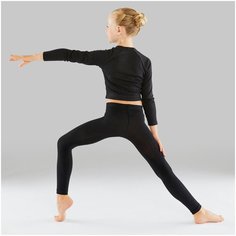 Колготки без стопы для классических и современных танцев детские, размер: 8, цвет: Черный STAREVER Х Декатлон Decathlon