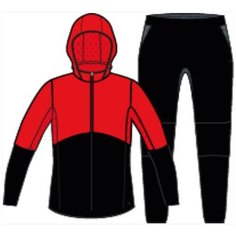 Костюм тренировочный теплый синтетический дышащий S500 для мальчиков, размер: 141-150CM10-11A, цвет: Черный/Красный DOMYOS Х Декатлон Decathlon
