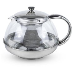 QUEEN RUBY Заварочный чайник QR-9026 1050 мл, прозрачный/серебристый