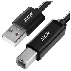 Кабель 0.3м USB (AM) - USB (BM) GCR для принтера, МФУ, сканера, HP, Cannon экран, армированный, морозостойкий черный
