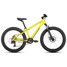 Подростковый горный (MTB) велосипед FORWARD Bizon Mini 24 (2021) желтый 13" (требует финальной сборки)
