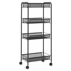 ЗМИ Этажерка "Ладья 24К" 4-х секц.на колес. черный