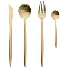 Xiaomi Набор столовых приборов Maison Maxx Stainless Steel Modern Flatware Set 4 предмета gold