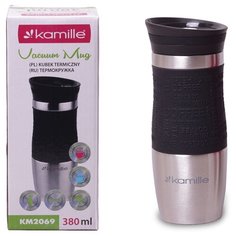 Термокружка Kamille 380мл из нержавеющей стали с TPR-вставкой KM-2069