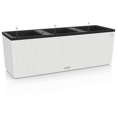 Напольное кашпо с автополивом LECHUZA Трио Коттедж 40, с субстратом в комплекте, белое, Д129 Ш42 В44 см