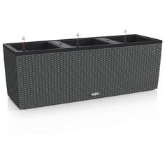 Напольное кашпо с автополивом LECHUZA Трио Коттедж 40, с субстратом в комплекте, гранитное, Д129 Ш42 В44 см