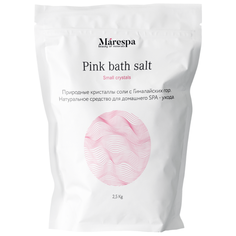 Розовая Гималайская соль (мелкие кристаллы) для ванн (Pink bath salt small crystals) для похудения, тела и ног 2,5 кг Marespa
