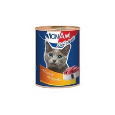 Влажный корм для кошек MonAmi с курицей, с кроликом, с индейкой, с говядиной 20 шт. х 350 г