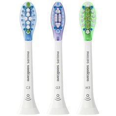 Насадка Philips Sonicare C3 Premium Plaque Defence HX9073/07 для звуковой щетки, белый, 3 шт.