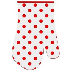 Прихватка-рукавица "Горошек" 17*27см (красн.) МультиДом