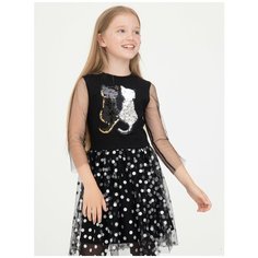 Платье Nota Bene размер 146, черный/серебряный