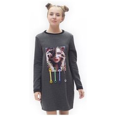 Платье Nota Bene размер 152, темно-серый