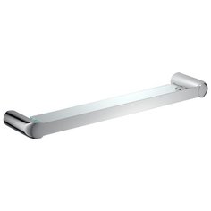 Полка стеклянная с бортиком RUSH Flores (FL08611) хром