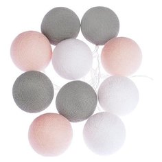 Гирлянда из хлопковых шаров "На пуантах" 10 фонариков от сети Гирляндус