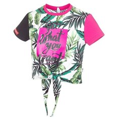 Футболка Nota Bene, размер 122, белый/зеленый/розовый