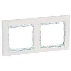 Рамка на 2 поста . Цвет Белый-кристалл. Legrand Valena Classic (Легранд Валена Классик). 774462