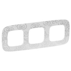 Рамка на 3 поста. Цвет Нарцисс хром. Legrand Valena Allure (Легранд Валена Аллюр). 754343