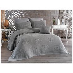 КПБ DO&CO с Плед Вязаный 220х240 (50х70/4 шт) 45х45 1 шт. TULIPANO серый