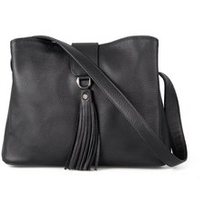 Сумка хобо Afina, натуральная кожа, черный