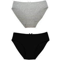 Salvador Dali Набор трусов слипы средней посадки, 2 шт., размер XXL(52-54), черный/серый