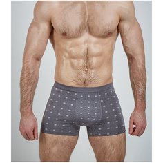 Salvador Dali Трусы боксеры цветочный узор с ромбиком, размер L, серый