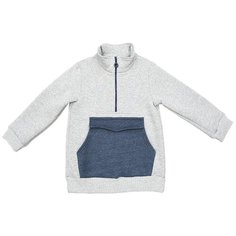 Свитшот ЁМАЁ размер 98, серый/синий меланж