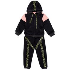 Спортивный костюм ЁМАЁ размер 110, графит/фламинго