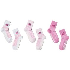 Носки Conte-kids комплект 3 пары размер 16, белый/мальва/светло-розовый
