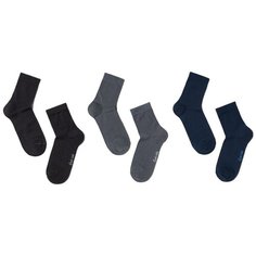 Носки Conte-kids комплект 3 пары размер 22, графит/темно-серый/темно-синий