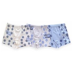 Трусы BAYKAR 3 шт., размер 122/128, голубой/серый/молочный