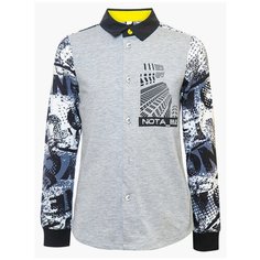 Рубашка Nota Bene размер 146, серый/черный