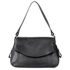 Сумка хобо Afina, натуральная кожа, черный